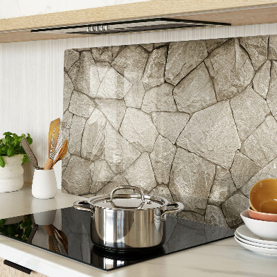 Tagliere in vetro temperato con motivo a mosaico di pietra nei toni del marrone