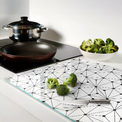 Tagliere in vetro temperato con motivo geometrico a rete