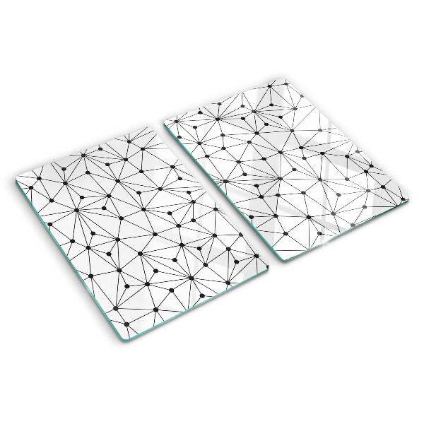 Tagliere in vetro temperato con motivo geometrico a rete