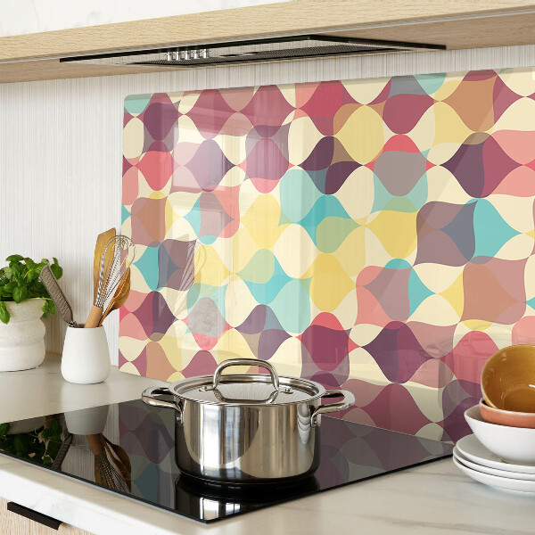 Tagliere in vetro con motivo di cerchi colorati