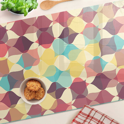 Tagliere in vetro con motivo di cerchi colorati