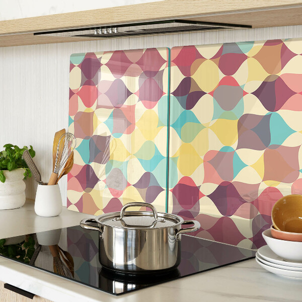 Tagliere in vetro con motivo di cerchi colorati