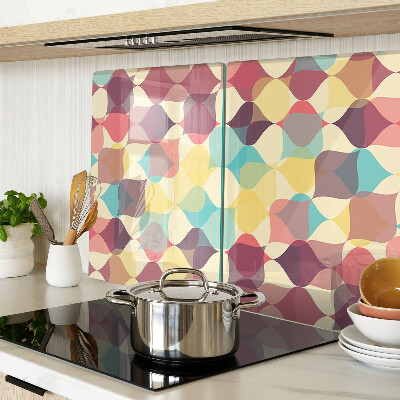 Tagliere in vetro con motivo di cerchi colorati