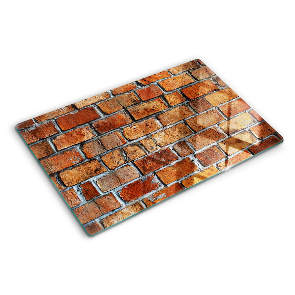 Tagliere in vetro temperato con stampa a motivo muro di mattoni