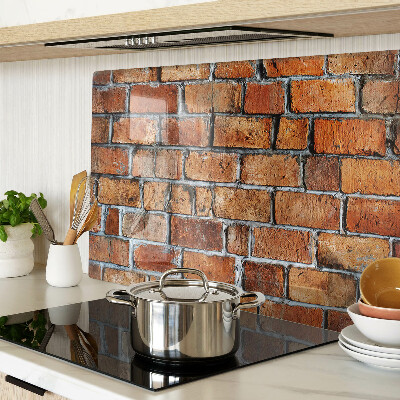 Tagliere in vetro temperato con stampa a motivo muro di mattoni