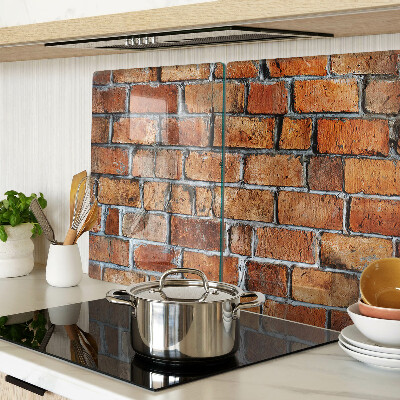 Tagliere in vetro temperato con stampa a motivo muro di mattoni