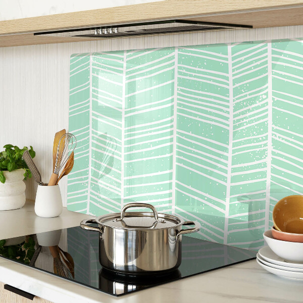 Tagliere in vetro temperato con strisce verdi e linee bianche