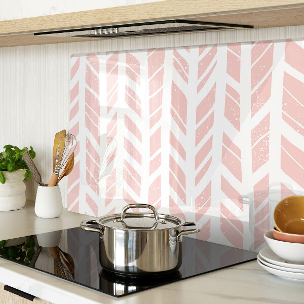 Tagliere in vetro con decorazione a foglie nelle tonalità del rosa