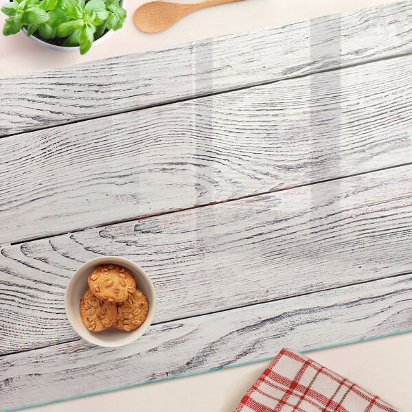 Tagliere in vetro temperato con superficie a stampa effetto legno in stile rustico