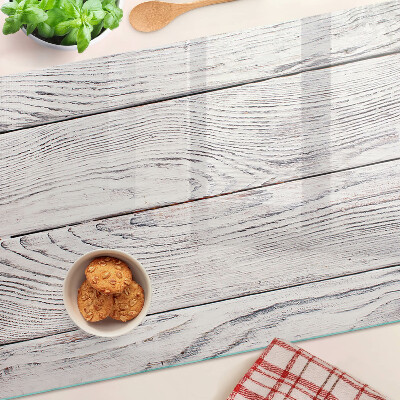 Tagliere in vetro temperato con superficie a stampa effetto legno in stile rustico