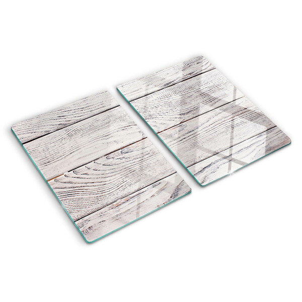 Tagliere in vetro temperato con superficie a stampa effetto legno in stile rustico