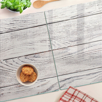 Tagliere in vetro temperato con superficie a stampa effetto legno in stile rustico