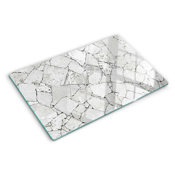 Tagliere in vetro temperato con motivo marmo crepato