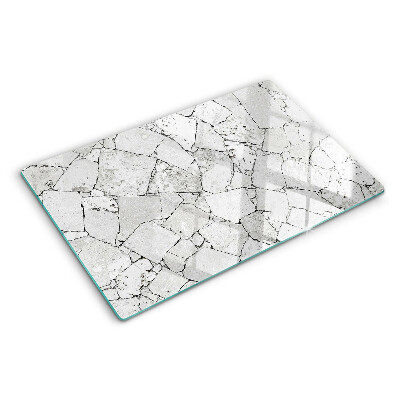 Tagliere in vetro temperato con motivo marmo crepato