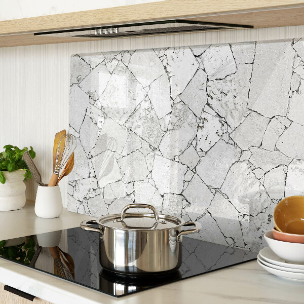 Tagliere in vetro temperato con motivo marmo crepato