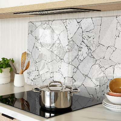 Tagliere in vetro temperato con motivo marmo crepato