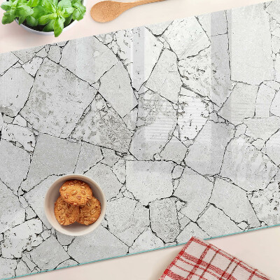 Tagliere in vetro temperato con motivo marmo crepato