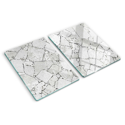 Tagliere in vetro temperato con motivo marmo crepato