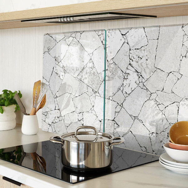 Tagliere in vetro temperato con motivo marmo crepato