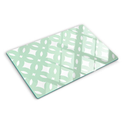 Tagliere in vetro temperato con motivi geometrici nei toni pastello