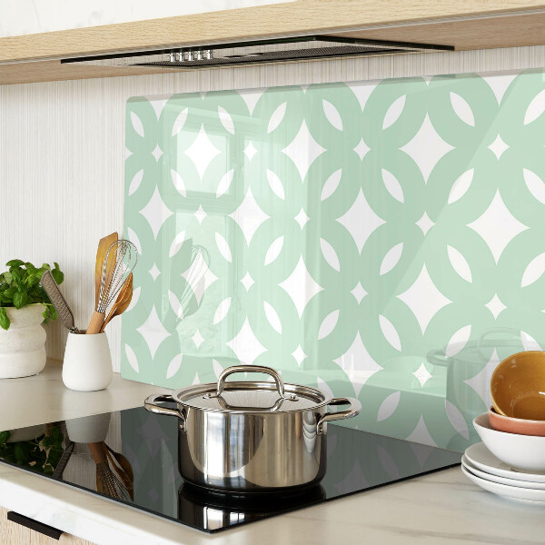 Tagliere in vetro temperato con motivi geometrici nei toni pastello