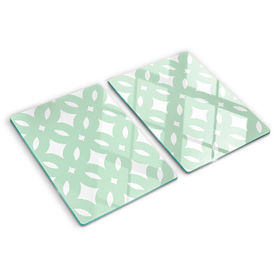 Tagliere in vetro temperato con motivi geometrici nei toni pastello