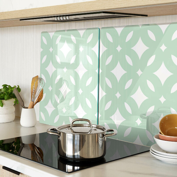 Tagliere in vetro temperato con motivi geometrici nei toni pastello