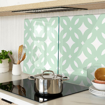 Tagliere in vetro temperato con motivi geometrici nei toni pastello