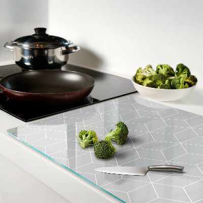 Tagliere in vetro temperato con motivo a rete esagonale