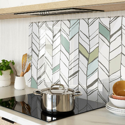 Tagliere in vetro temperato con motivo fogliaceo nei toni del verde