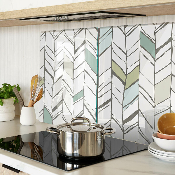 Tagliere in vetro temperato con motivo fogliaceo nei toni del verde