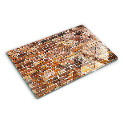 Tagliere in vetro con stampa a motivo muro di mattoni