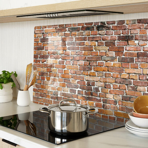 Tagliere in vetro con stampa a motivo muro di mattoni