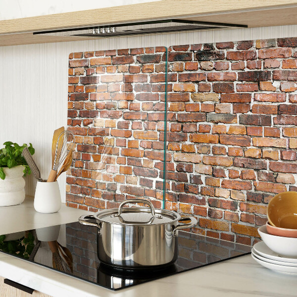 Tagliere in vetro con stampa a motivo muro di mattoni