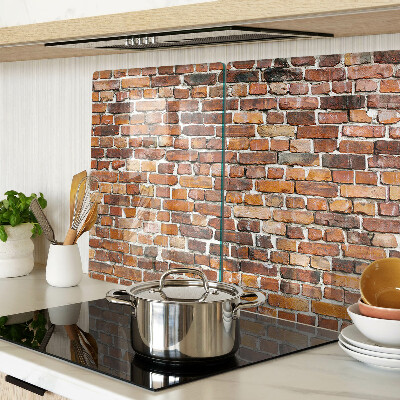 Tagliere in vetro con stampa a motivo muro di mattoni