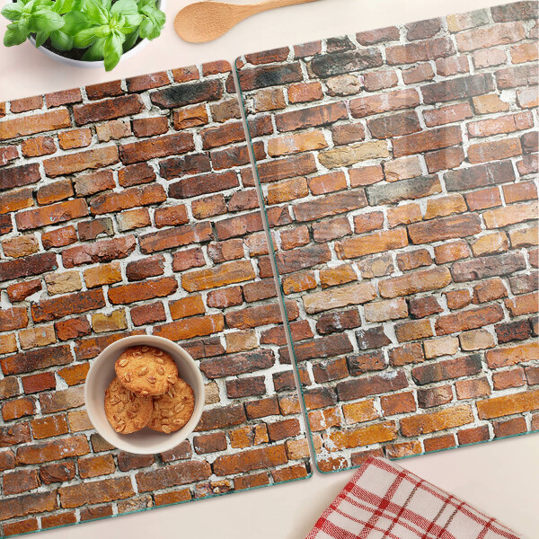 Tagliere in vetro con stampa a motivo muro di mattoni