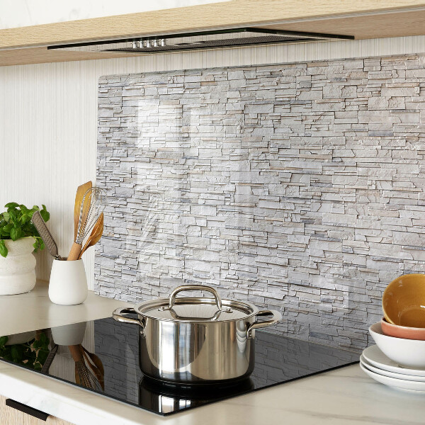 Tagliere in vetro temperato con stampa a motivo muro di mattoni