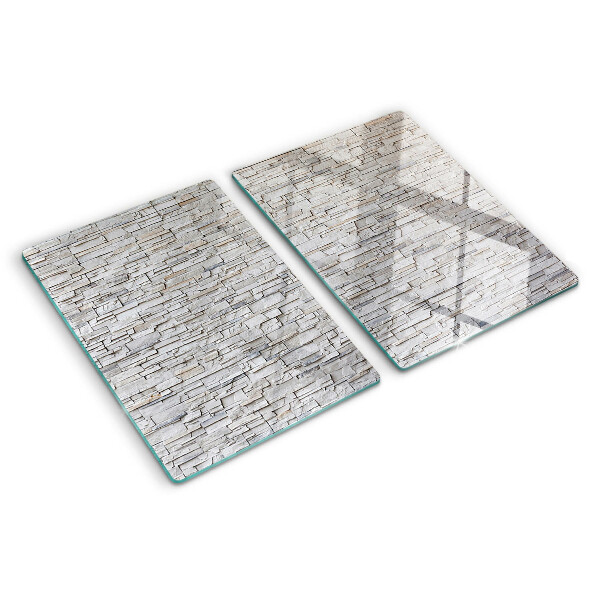 Tagliere in vetro temperato con stampa a motivo muro di mattoni