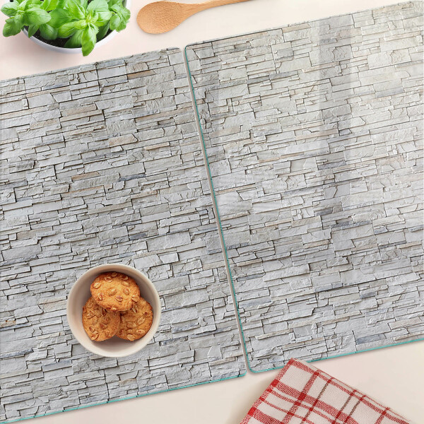 Tagliere in vetro temperato con stampa a motivo muro di mattoni