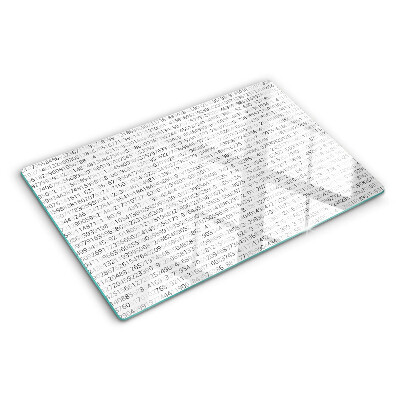 Tagliere in vetro con sequenza di numeri stampata