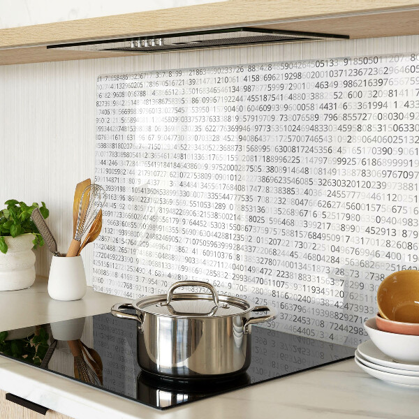 Tagliere in vetro con sequenza di numeri stampata