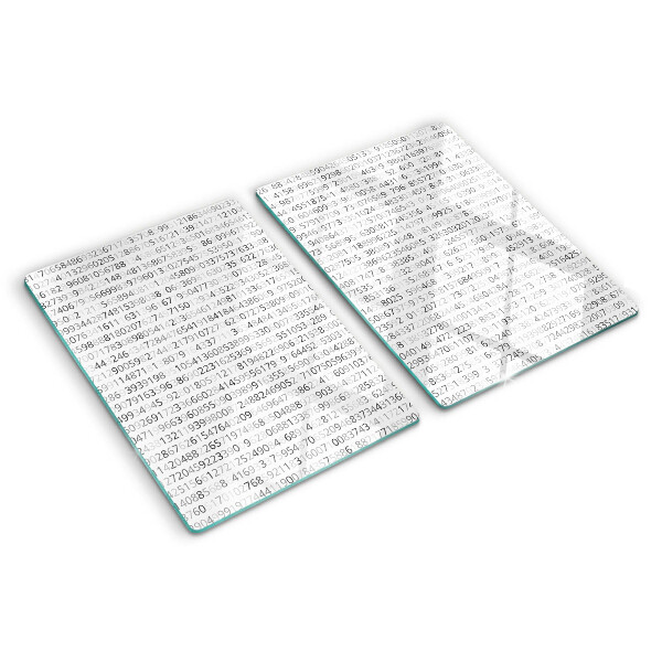 Tagliere in vetro con sequenza di numeri stampata