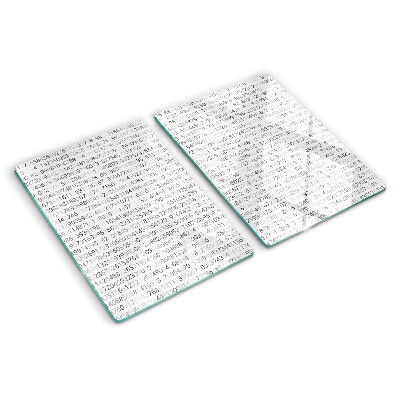 Tagliere in vetro con sequenza di numeri stampata