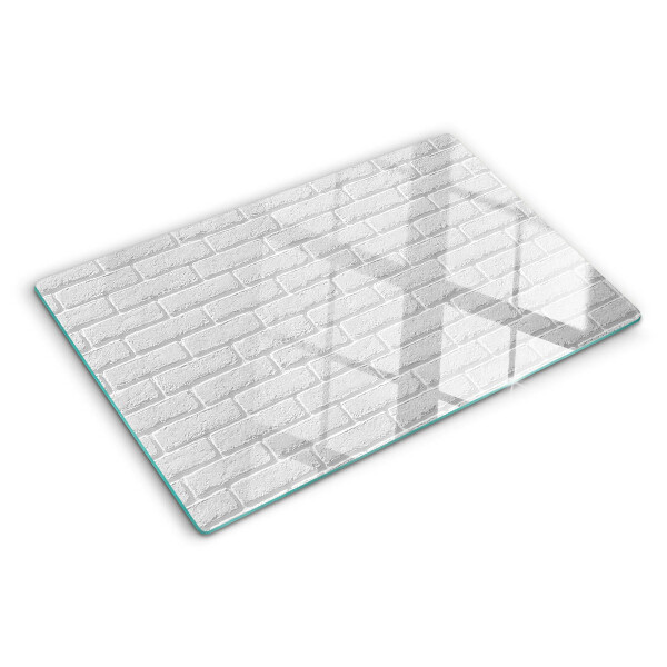 Tagliere in vetro temperato con stampa a motivo muro di mattoni