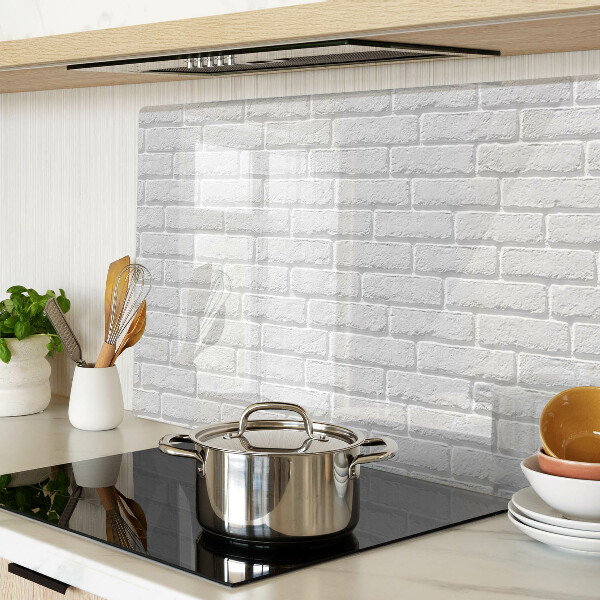 Tagliere in vetro temperato con stampa a motivo muro di mattoni