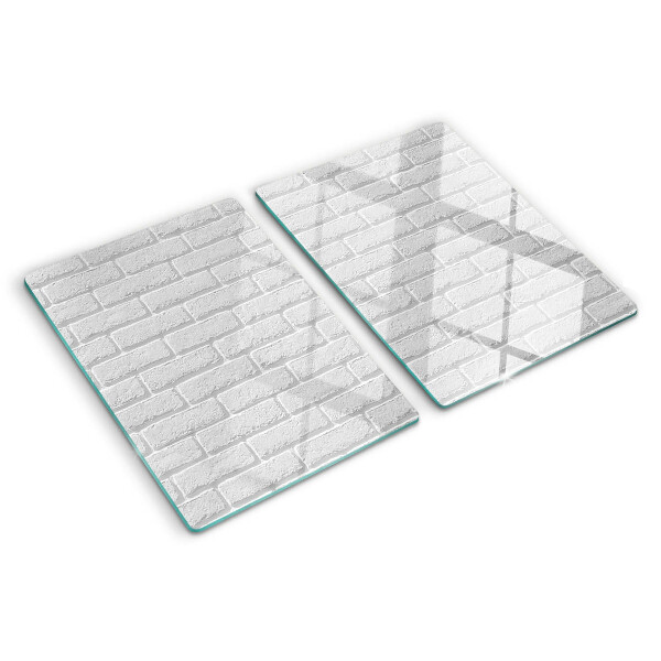 Tagliere in vetro temperato con stampa a motivo muro di mattoni