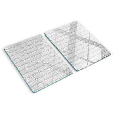 Tagliere in vetro temperato con stampa a motivo muro di mattoni