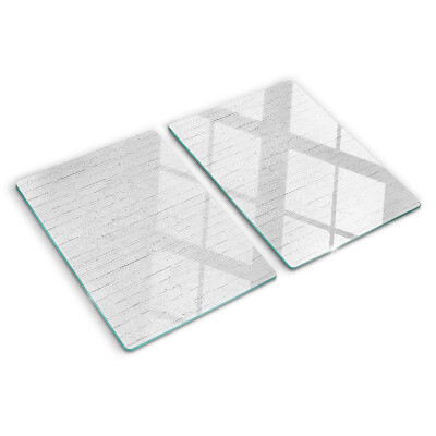 Tagliere in vetro con motivo a assi del pavimento bianche