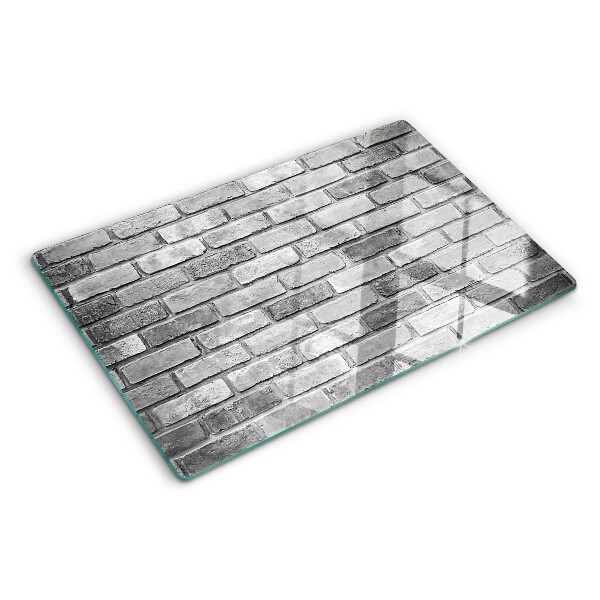 Tagliere in vetro temperato Muro di mattoni nei toni del grigio