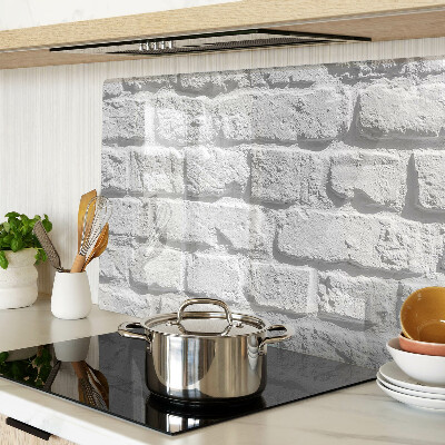 Tagliere in vetro temperato con stampa a motivo muro di mattoni